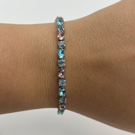 Pastel Pink & Blue Gemstone Bracelet