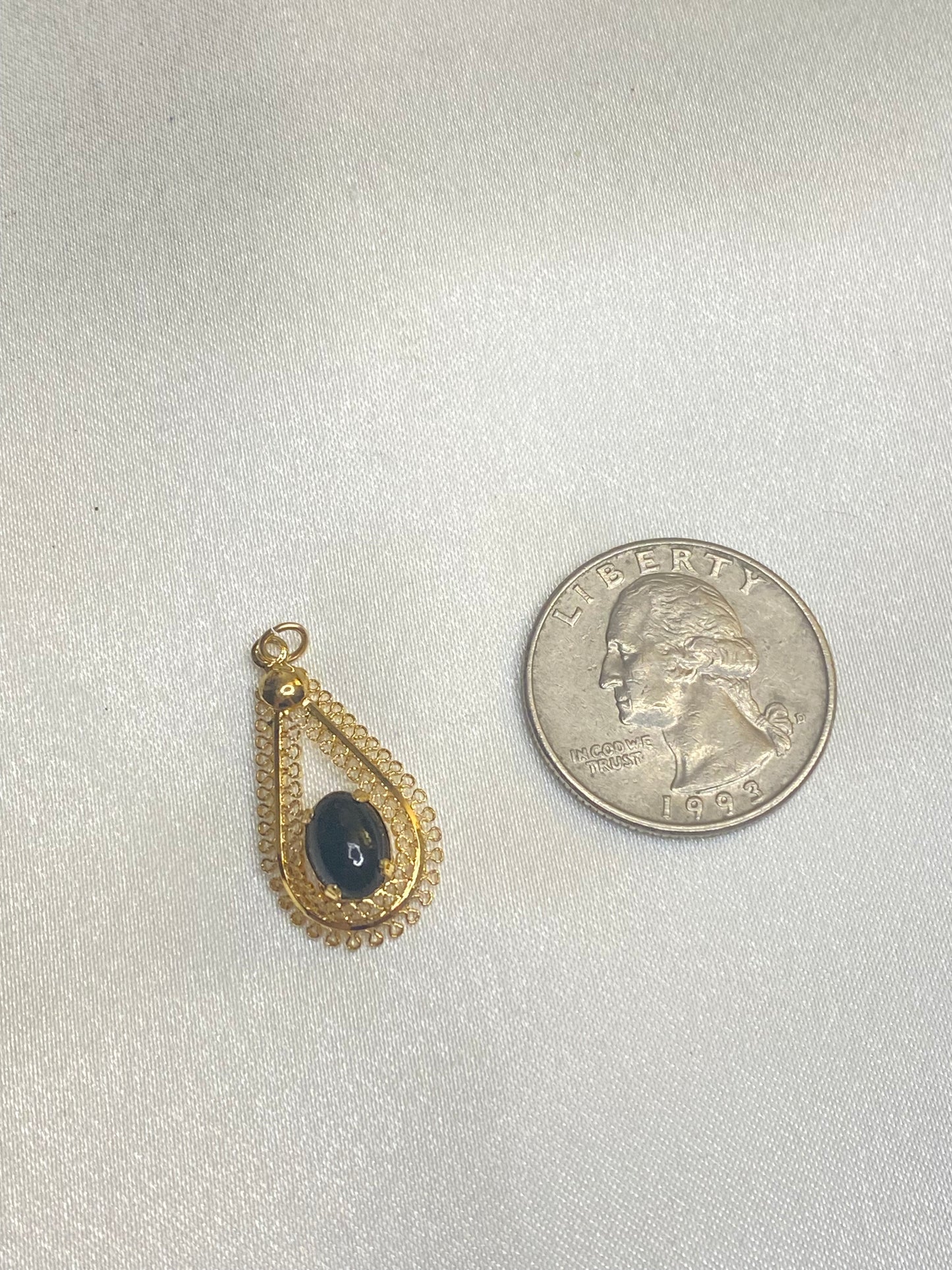 12k Gold Filled Black Onyx Pendant