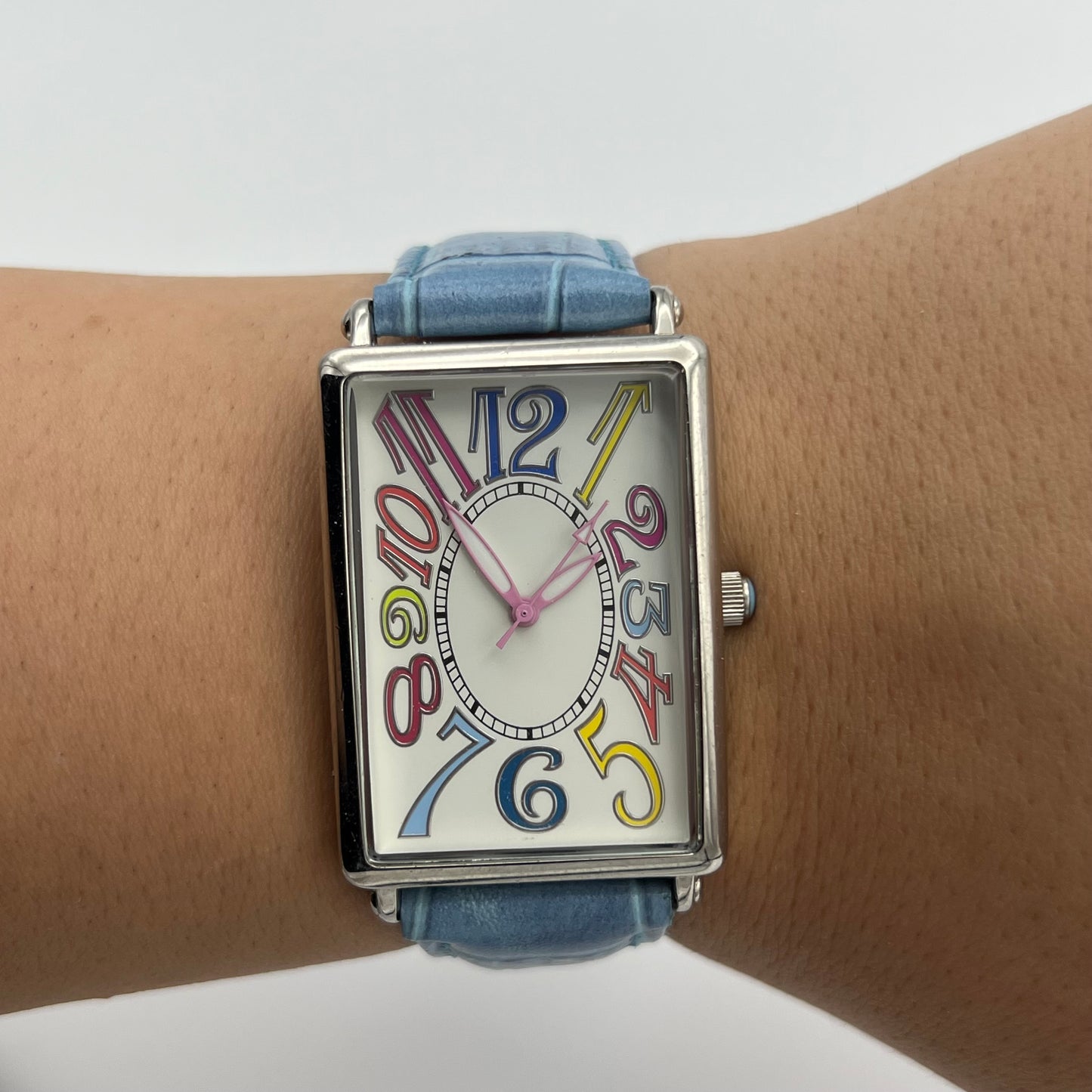 Colorful Blue Leather Watch