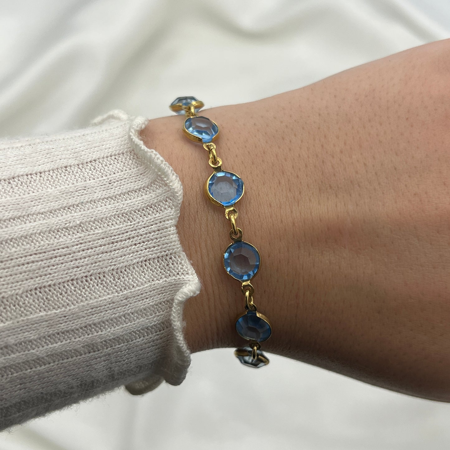 Gold & Baby Blue Bracelet