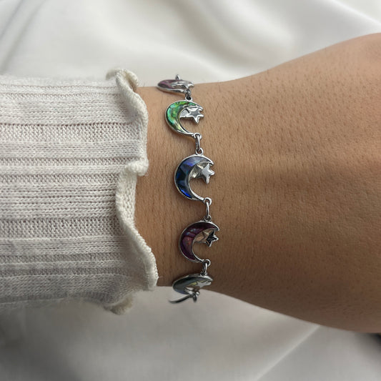 Moon & Star Abalone Bracelet