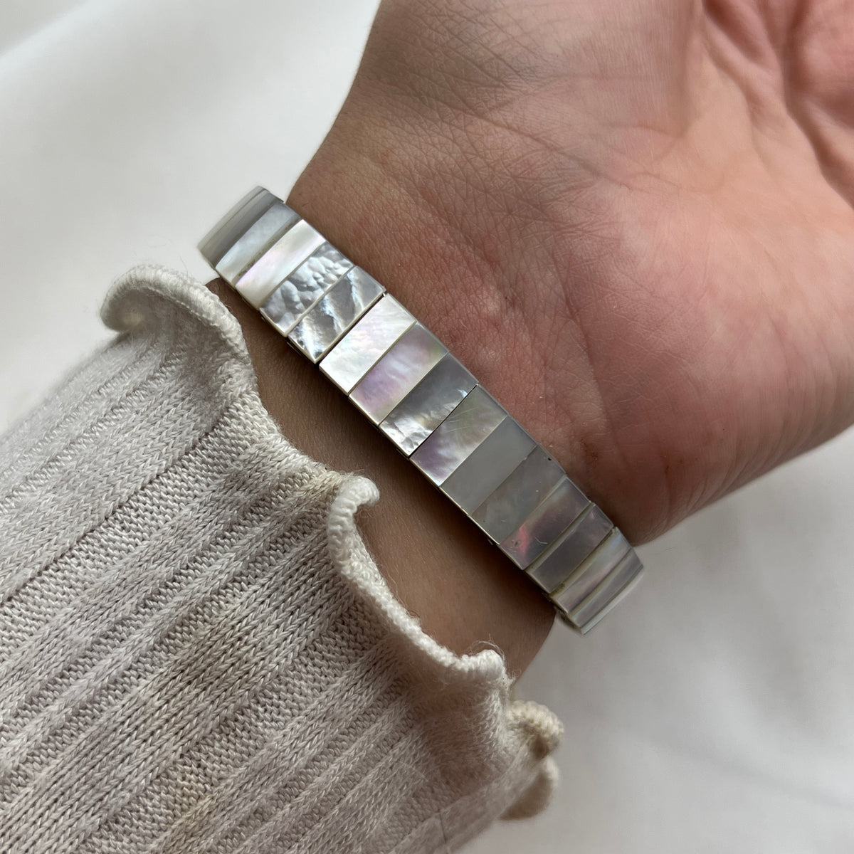 White Shell Gold-Tone Watch