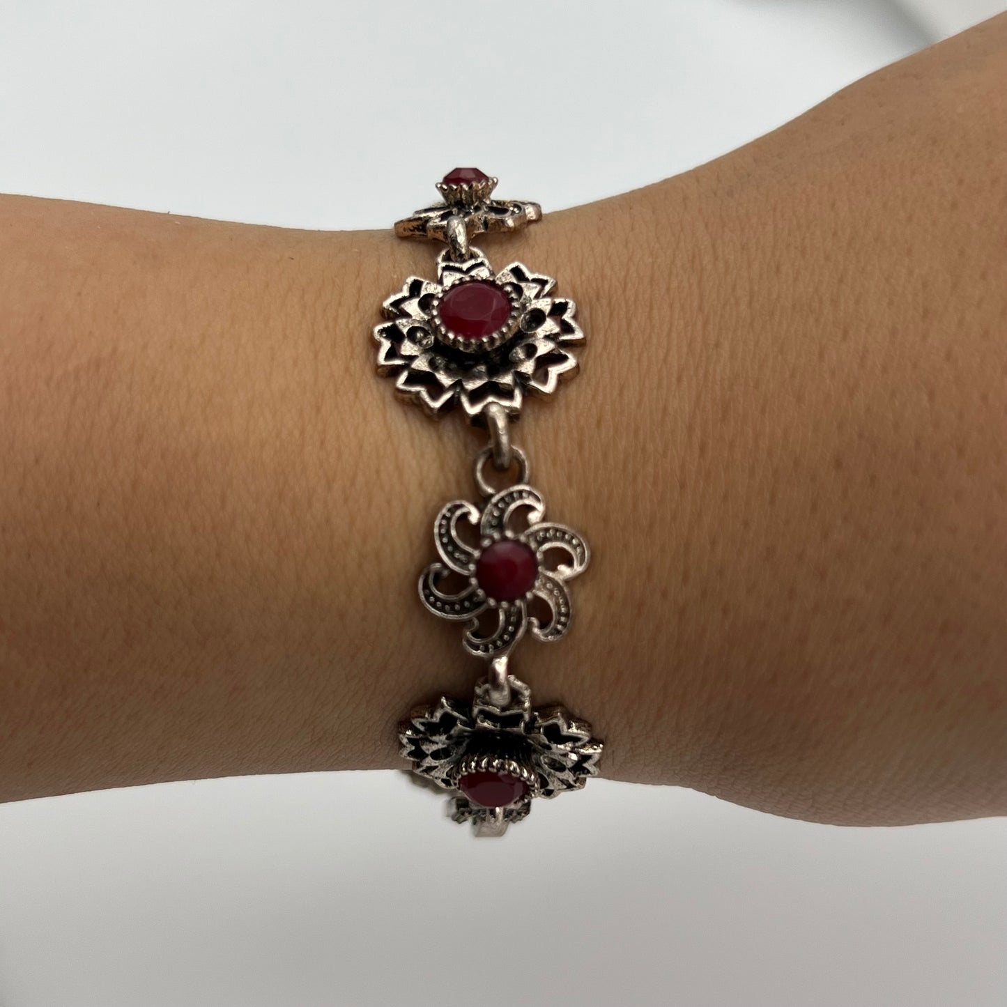 Red Flower Bracelet