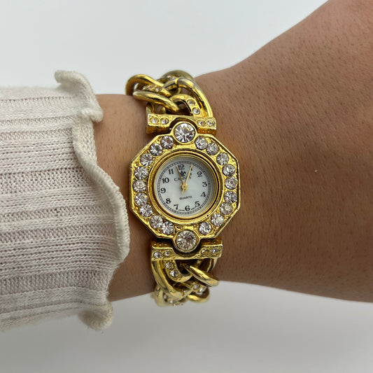 Gold-Toned Diamanté Watch