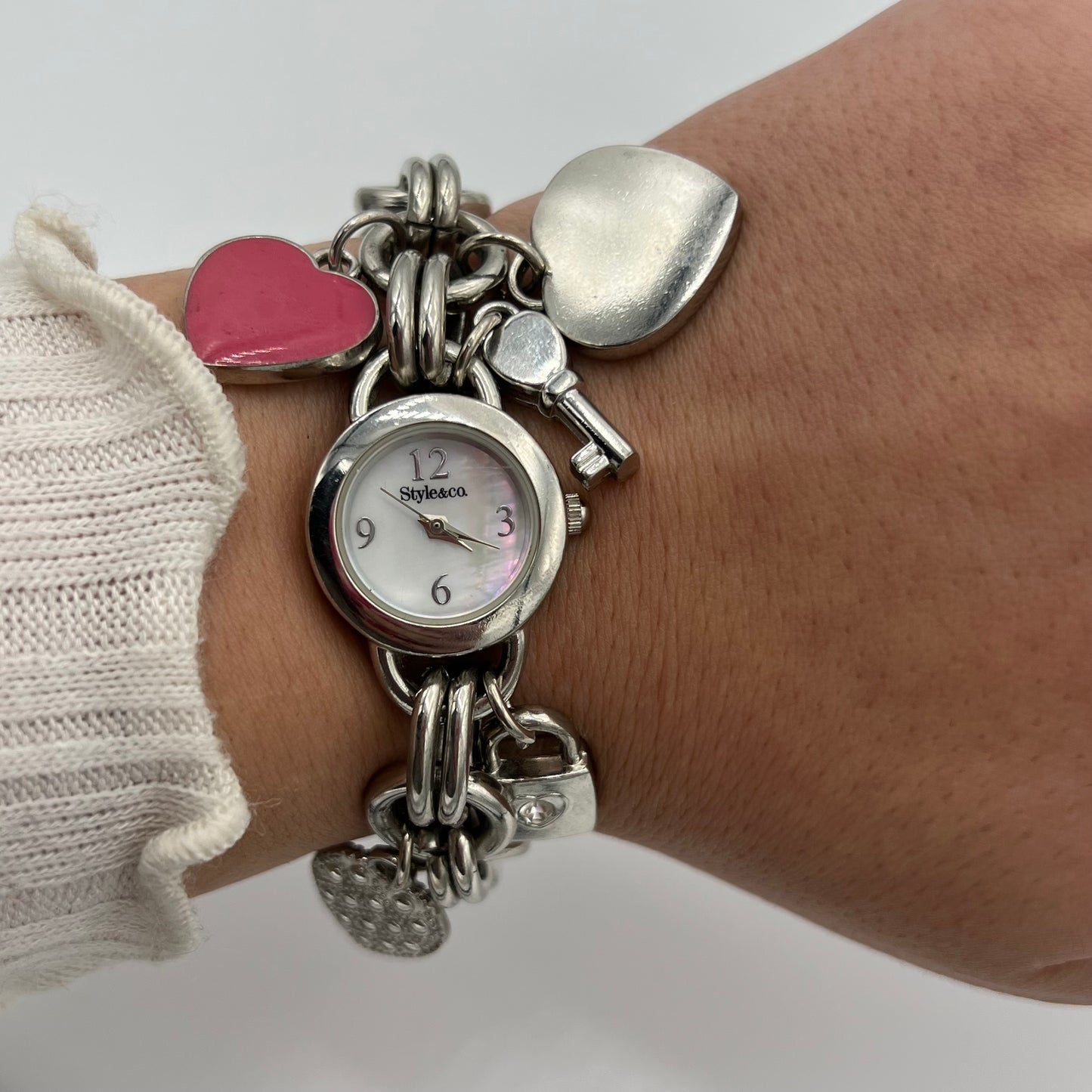 Silver-Toned Charm Watch