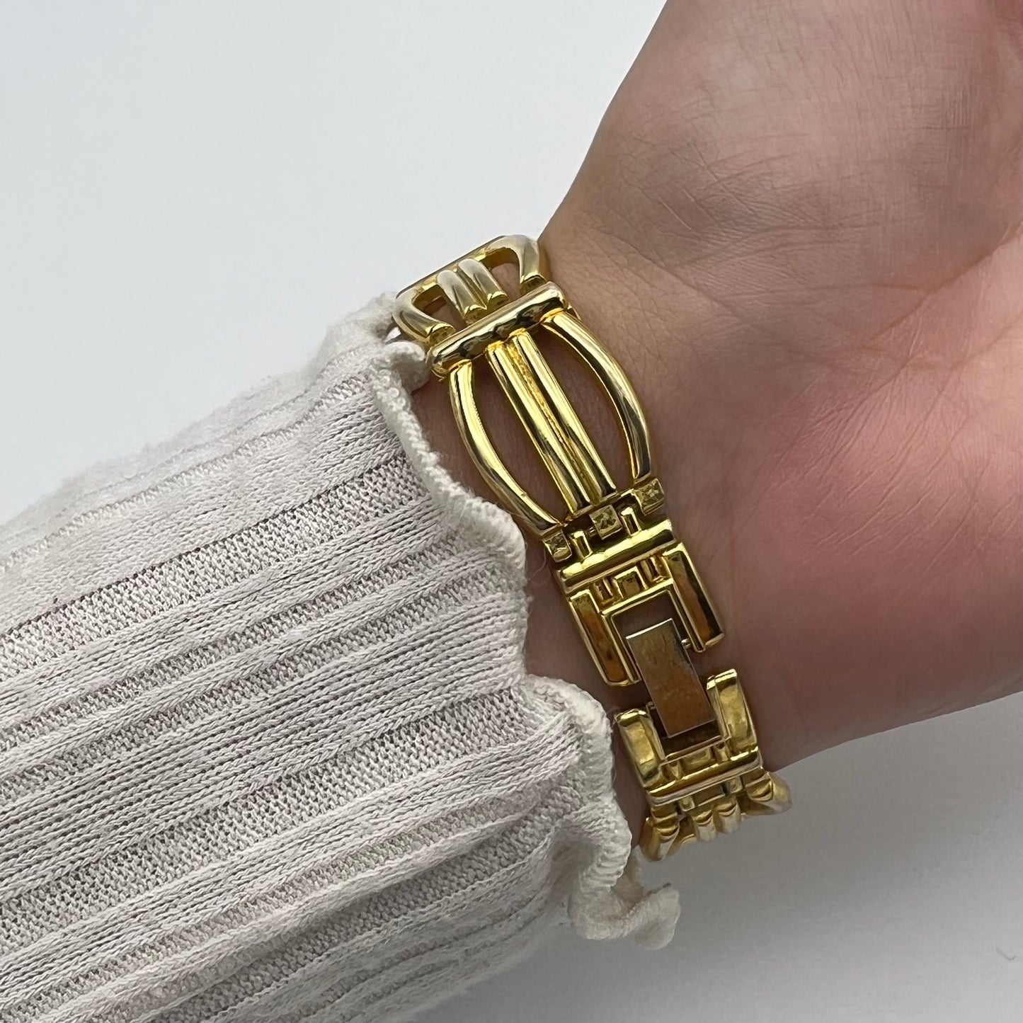 Gold-Toned Diamanté Dial Watch