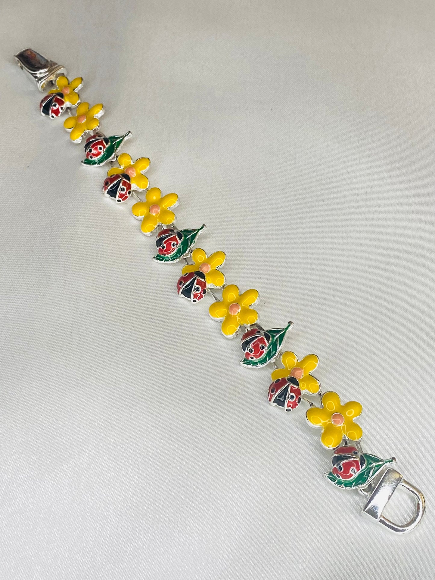 Lady Bug Charm Slide Bracelet