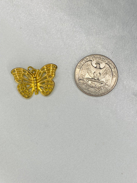 Vintage Gold-Toned Butterfly Pendant