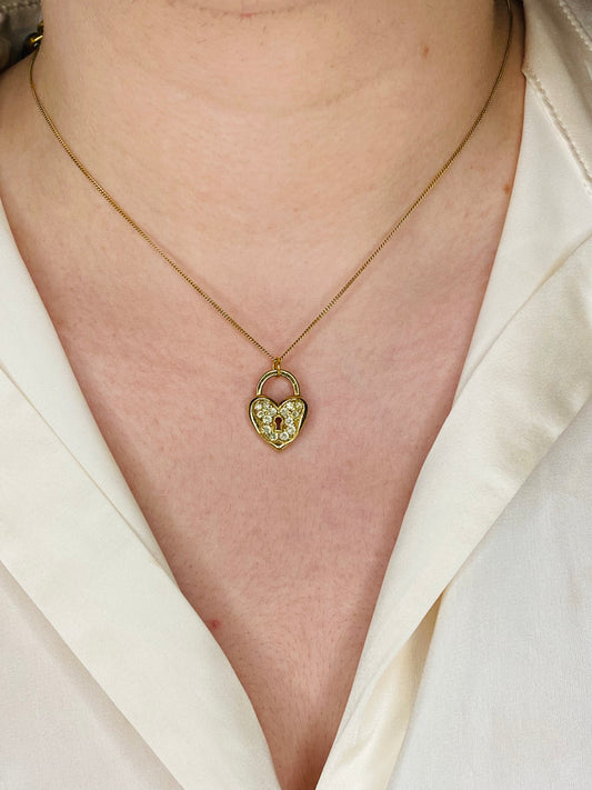 Butterfly Heart Lock Pendant