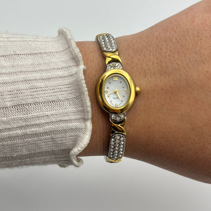 Two-Toned Watch with Diamanté Strap