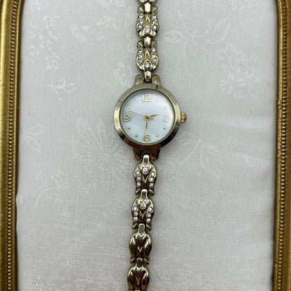 Classy Diamanté Gold-Tone Watch