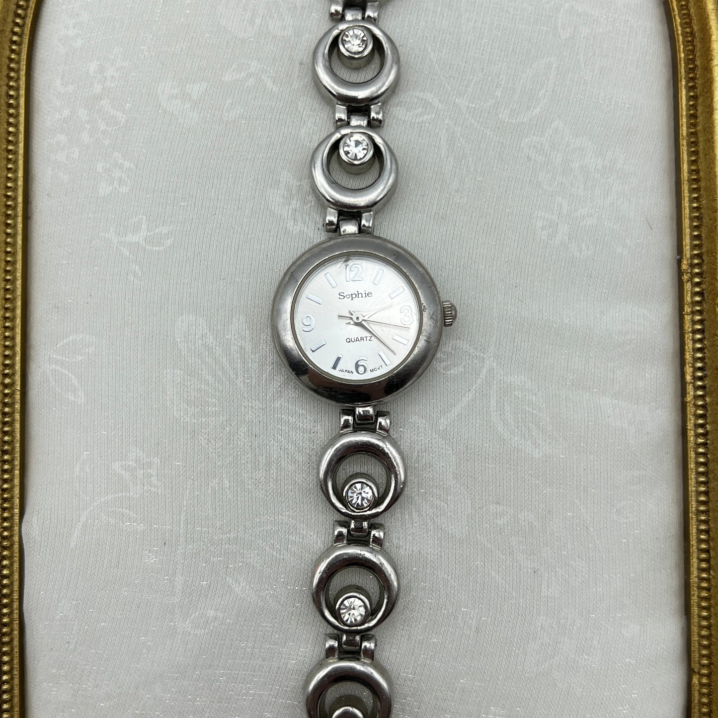 Silver-Tone Diamanté Watch