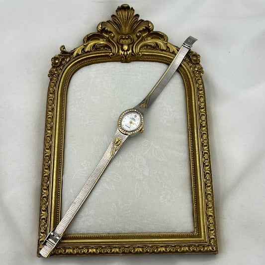 Two-Tone Flower Detailed Watch