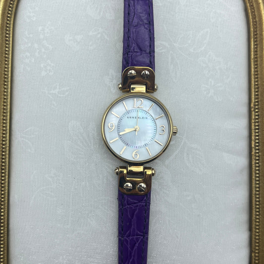 Anne Klein Watch with Purple Leather Strap