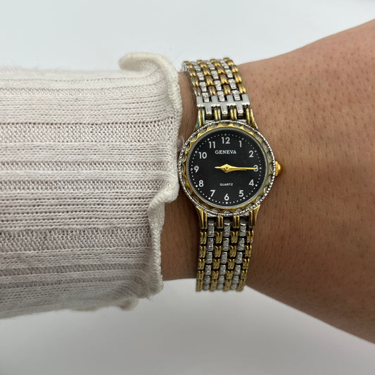 Two-Toned Round Face Watch