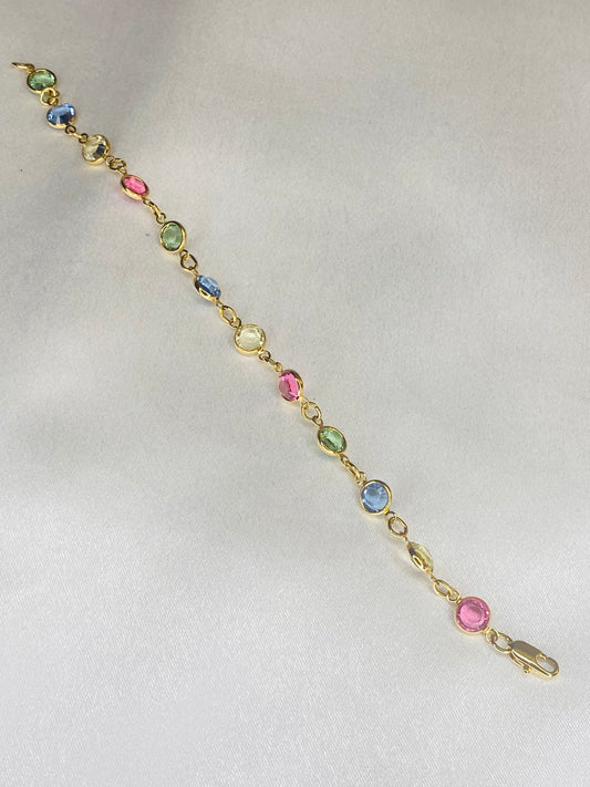 Dainty Multi-Colored Stone Bracelet