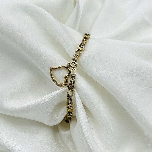 Cute Diamanté Bracelet with Heart Charm
