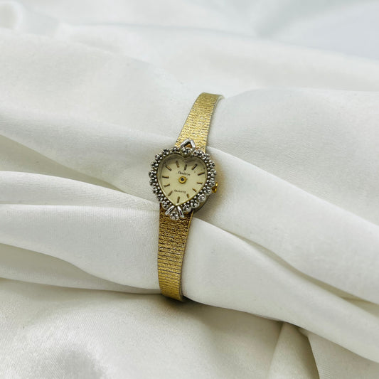 💛 Diamanté Heart Dial Watch