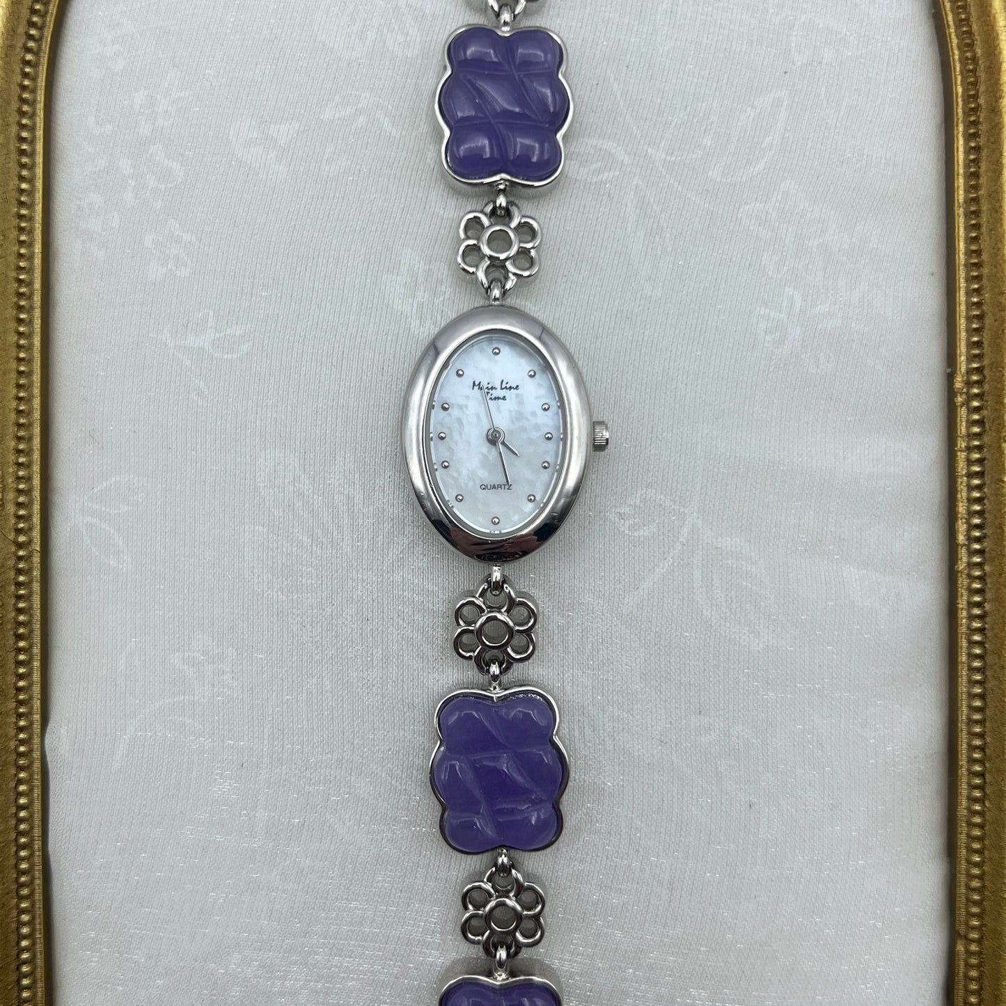Purple Jade Watch with Mother of Pearl Dial