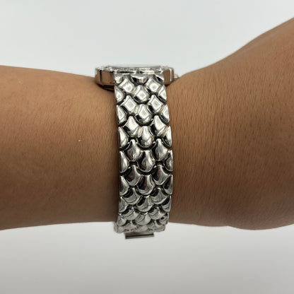 Silver-Toned Diamanté Flower Watch