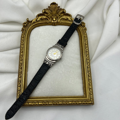 Brown & Black Reversible Strap Watch