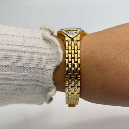 Gold-Toned Watch with Heart Diamanté