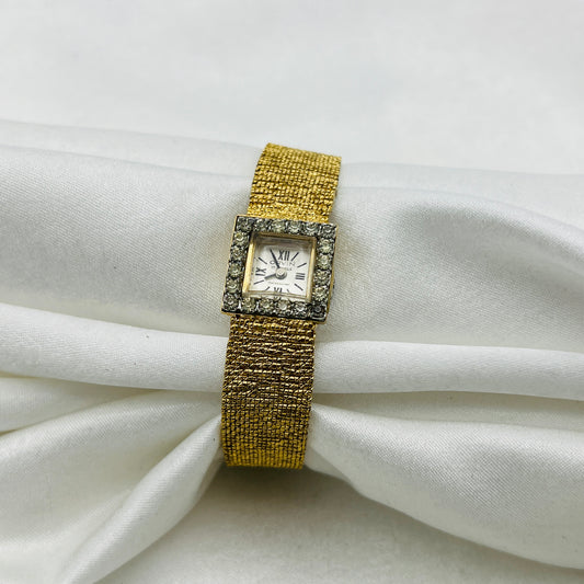 Gold-Toned Diamanté 17 Jewels Watch