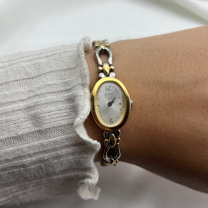 Petite Guess Oval Two-Tone Watch