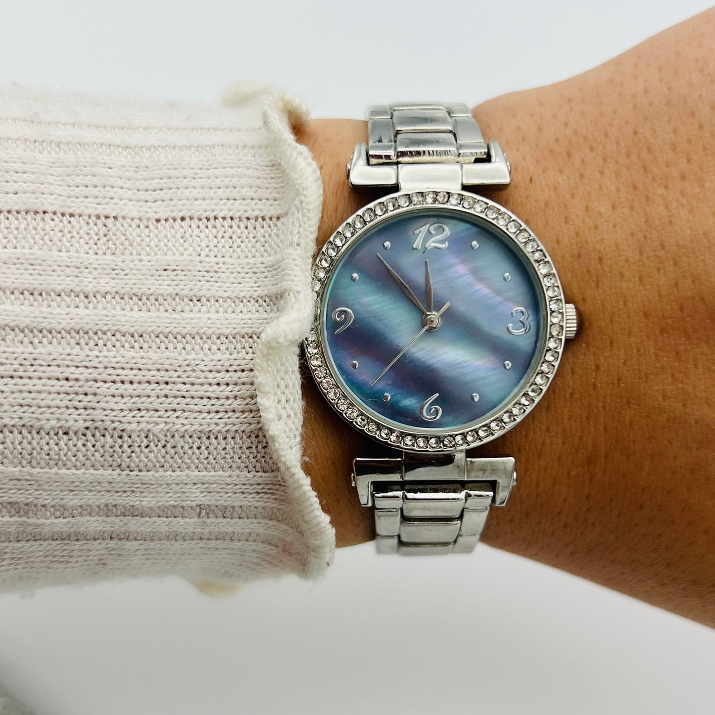Diamanté Blue Dial Watch