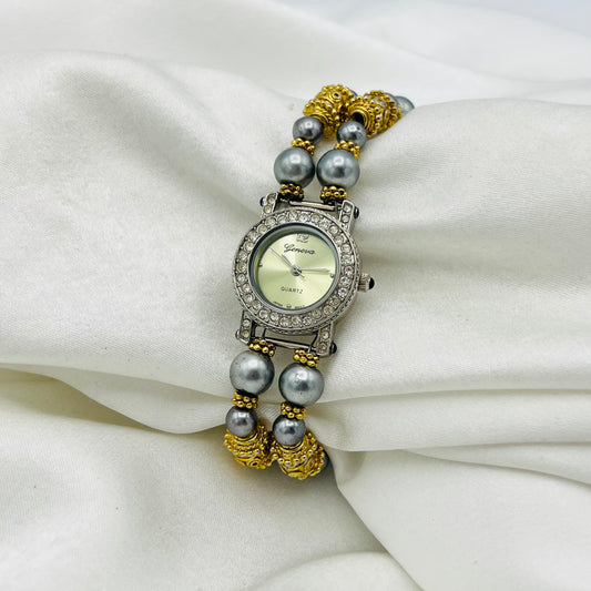 Gray Pearly Two-Toned Watch