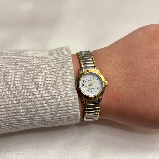 Two-Toned Round Face Watch