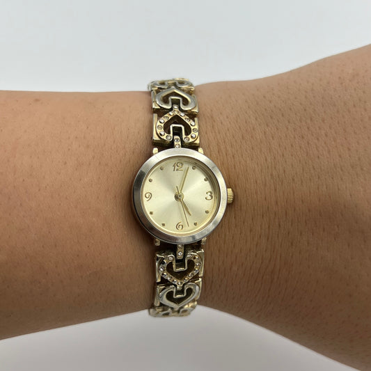 Gold-Toned Heart Strap Watch