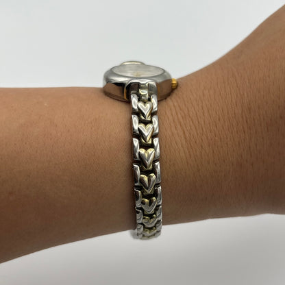 Dainty Silver-Toned Heart Watch