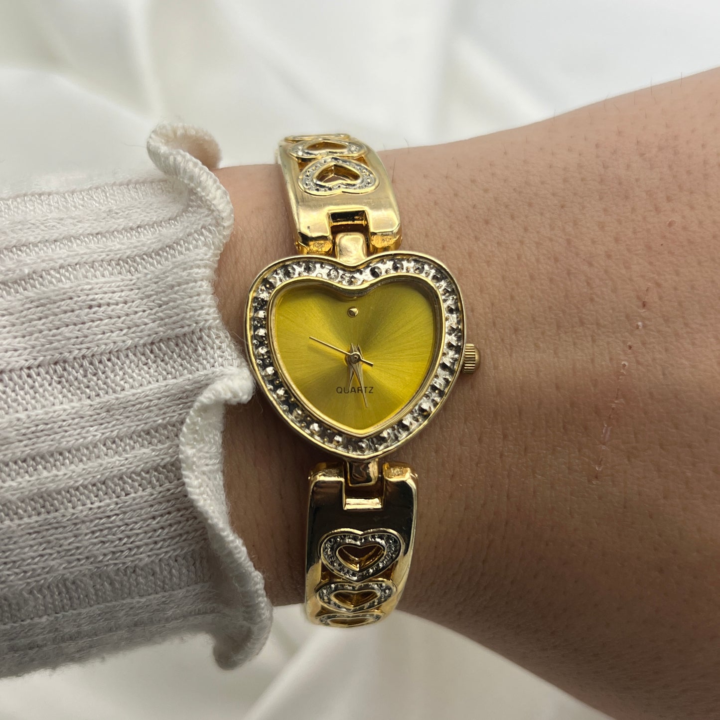 Gold Tone Heart Watch