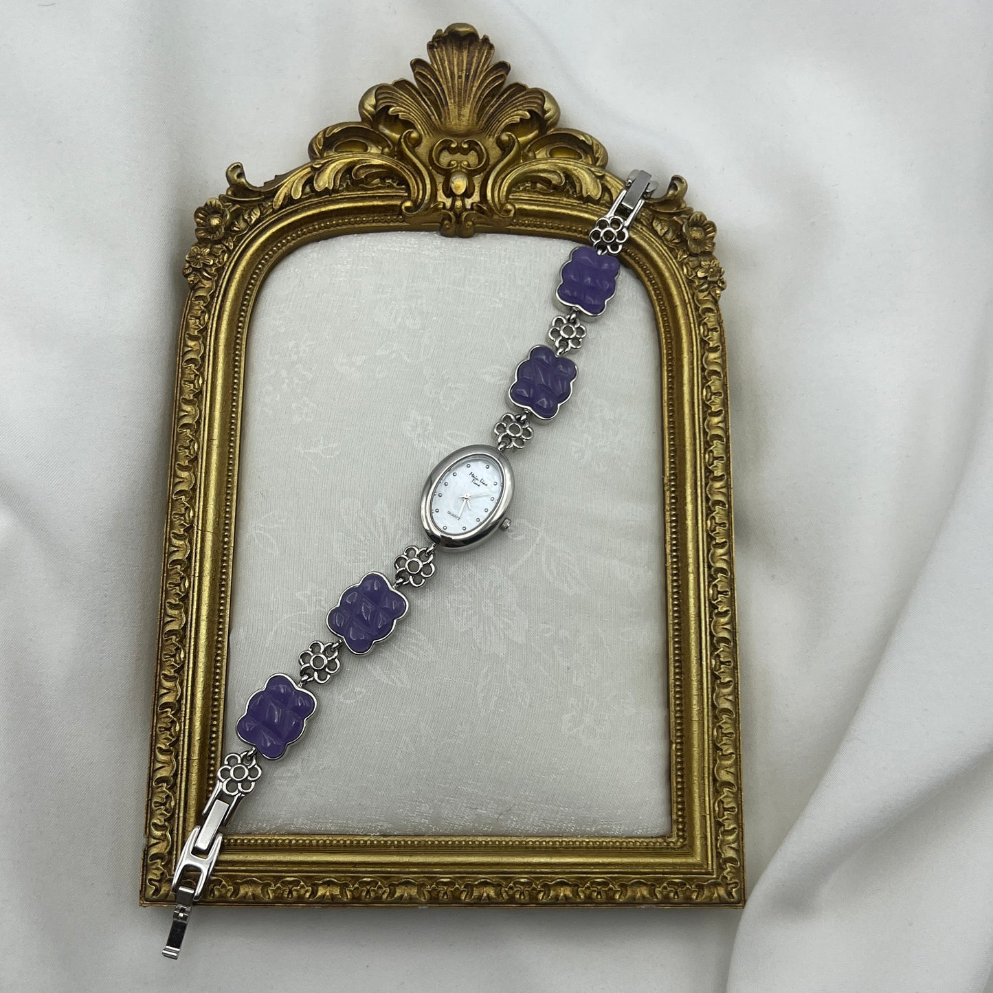 Purple Jade Watch with Mother of Pearl Dial