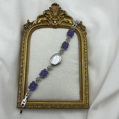 Purple Jade Watch with Mother of Pearl Dial