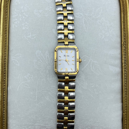 Bulova Two-Toned Tank Watch