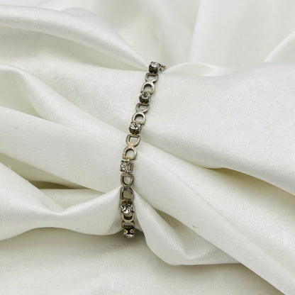 Silver-Toned Diamanté Bracelet
