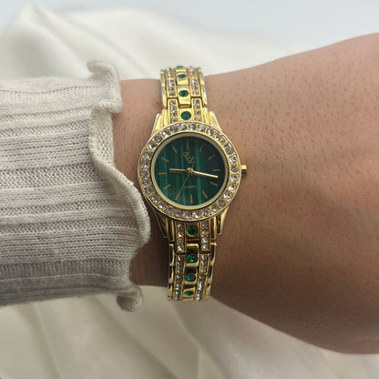 Forest Green Dial & Diamanté Watch