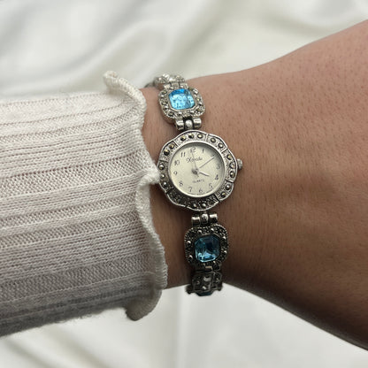 Art Deco Blue Gemstone & Baguette Watch