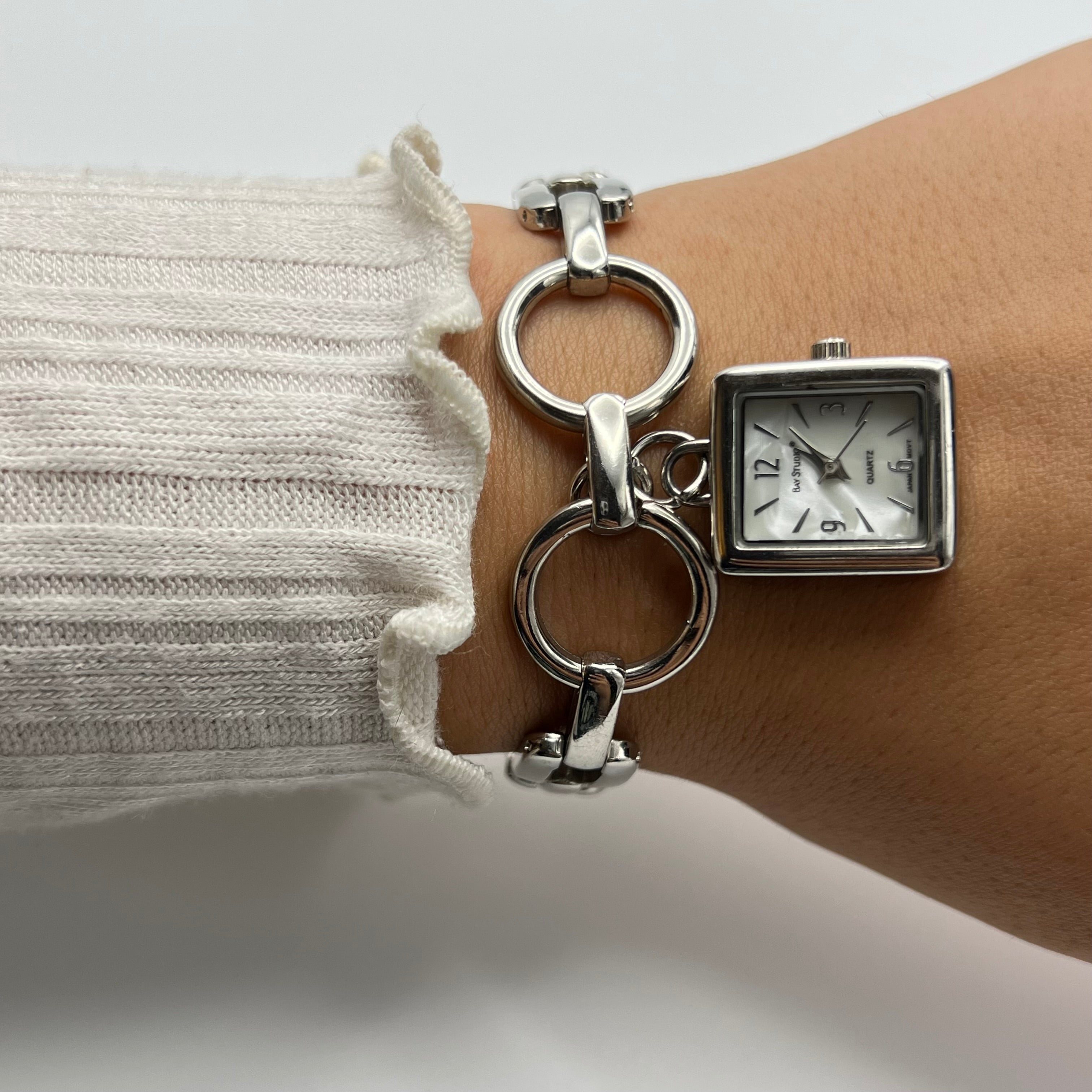 🩶 Silver-Toned Charm Watch