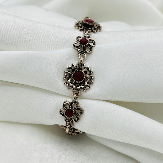 Red Flower Bracelet