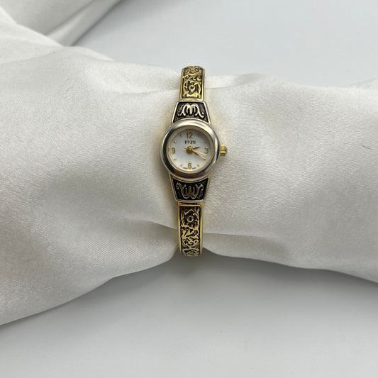 Dainty Gold-Toned Art Deco Bangle Watch