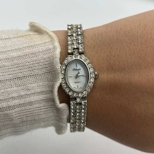 Diamanté Silver-Toned Watch