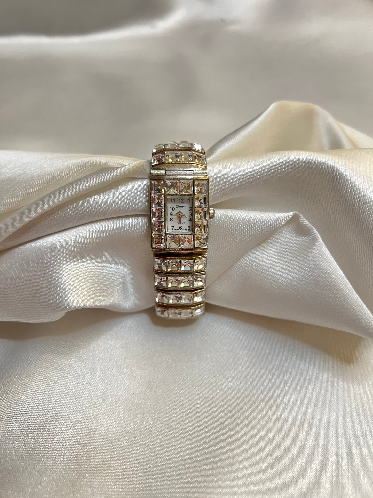Iced Out Silver Diamanté Watch