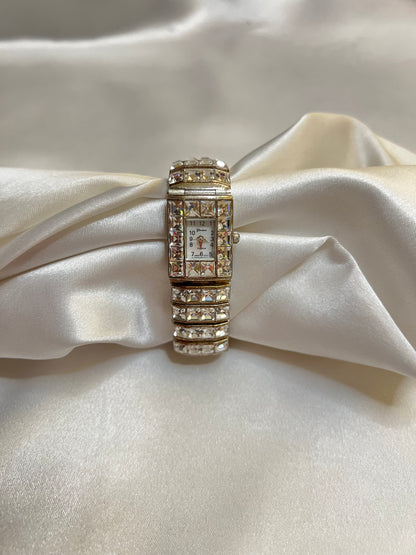 Iced Out Silver Diamanté Watch