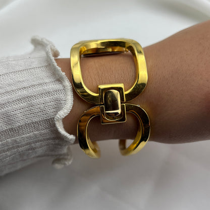 Chic Gold-Tone Bangle Watch