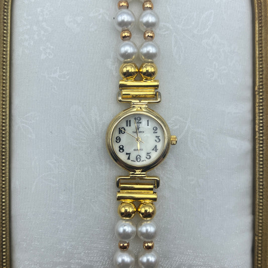 Gold-Toned Pearl Watch