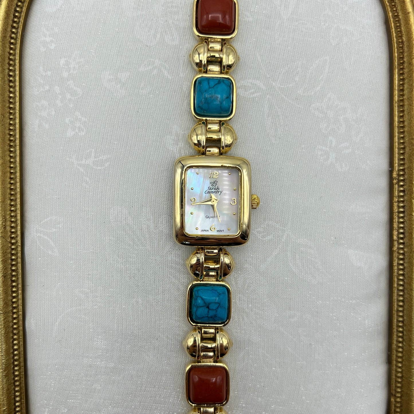 Multi-Stone Watch with Mother of Pearl Dial