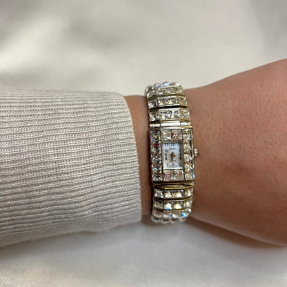 Iced Out Silver Diamanté Watch